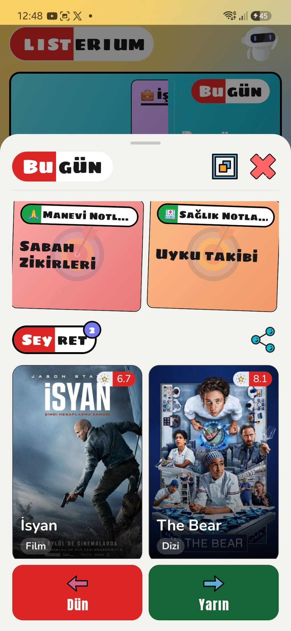 Bugün paneli: notlar ve izleme